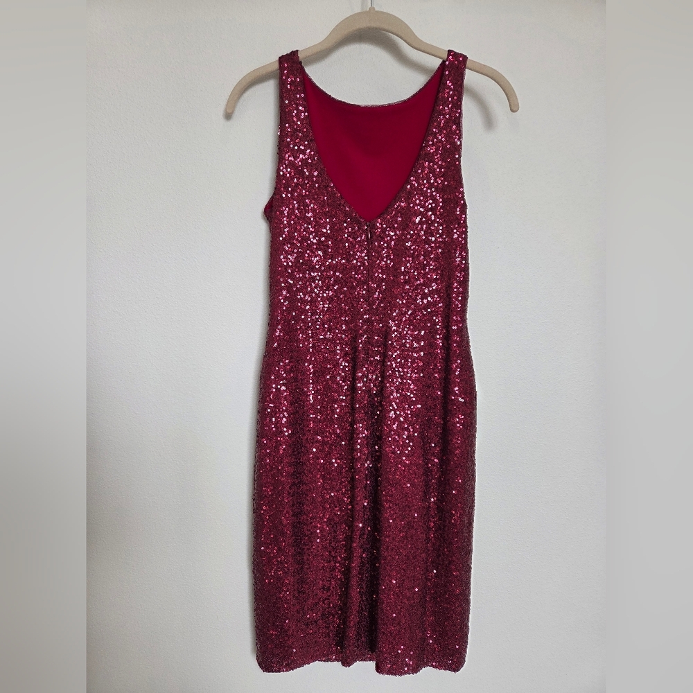 Ralph Lauren Deep Red Sequin Dress 6P - Picture 2 of 8